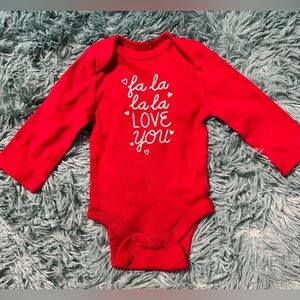 Jumping Beans Red Bodysuit with Holiday Message
